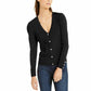 INC International Concepts Women's Puff-Sleeve Cardigan Black Size Large