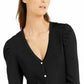 INC International Concepts Women's Puff-Sleeve Cardigan Black Size Large