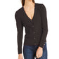 INC International Concepts Women's Puff-Sleeve Cardigan Black Size Medium