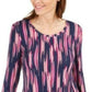 JM Collection Women's Printed 3/4-Sleeve T-Shirt  Pink Size Small