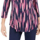 JM Collection Women's Printed 3/4-Sleeve T-Shirt  Pink Size Small