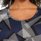 JM Collection Women's Plus Size Scoop-Neck Printed Top Blue Size 0X