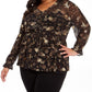 Style & Co Women's Plus Size Floral-Print Ruffled Top Black Size Extra Large