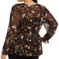 Style & Co Women's Plus Size Floral-Print Ruffled Top Black Size Extra Large