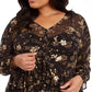 Style & Co Women's Plus Size Floral-Print Ruffled Top Black Size Extra Large
