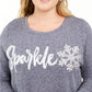 Style & Co Women's Whimsy Sweatshirt Blue Size Small