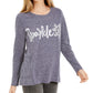 Style & Co Women's Sparkle Graphic Sweatshirt Navy Size Medium