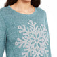 Style & Co Snowflake Graphic Sweatshirt Green Size XX-Large