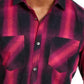 INC International Concepts Men's Leo Plaid Shirt Pink Size Medium