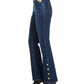 INC International Concepts Women's Snap-Hem Bootcut Jeans Blue Size 8