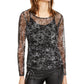 INC International Concepts Women's Ruched Tie-Hem Top Black Size Large