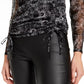 INC International Concepts Women's Ruched Tie-Hem Top Black Size Large