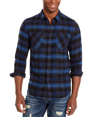 American Rag Men's Jason Plaid 2.0 Shirt Navy Size Small