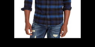 American Rag Men's Jason Plaid 2.0 Shirt Navy Size Small