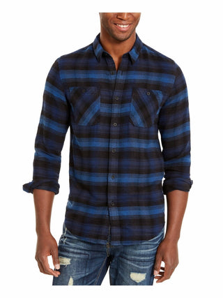 American Ran Men's Plaid Collared Shirt Classic Size Large