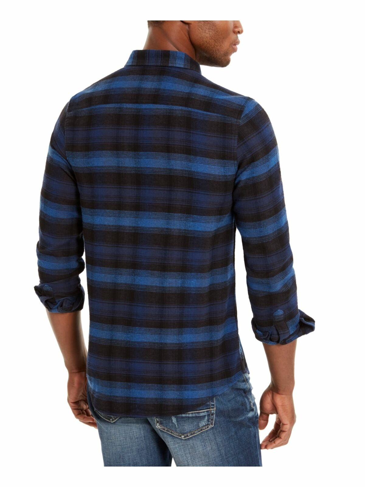 American Ran Men's Plaid Collared Shirt Classic Size Large