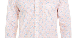 Club Room Men's Tennis Player Print Shirt White Size Large