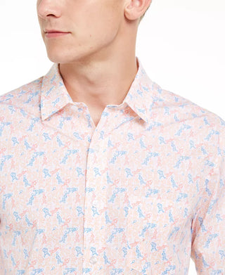 Club Room Men's Tennis Player Print Shirt White Size Medium