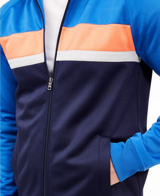 Club Room Men's Chevron Track Jacket Laser Blue Size X-Large