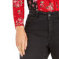 Style & Co Women's Tummy-Control Straight-Leg Jeans Black Smudge Size 14
