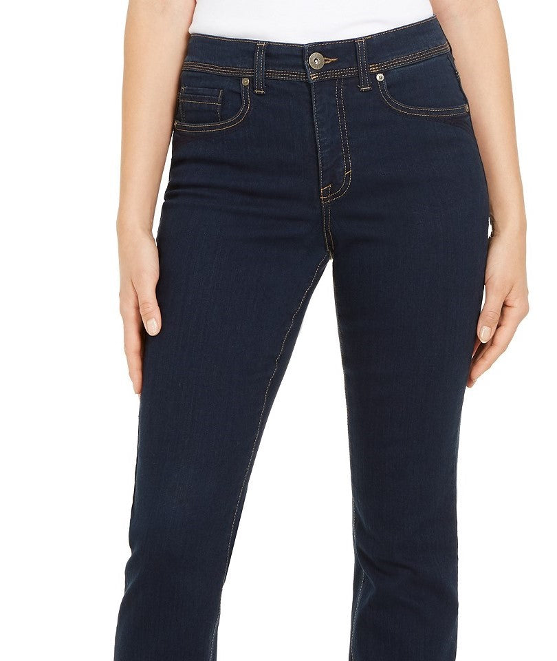 Style & Co Women's Tummy-Control Straight-Leg Jeans Black Size 8
