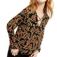 INC International Concepts Women's Crisscross Surplice Top Black Size Small