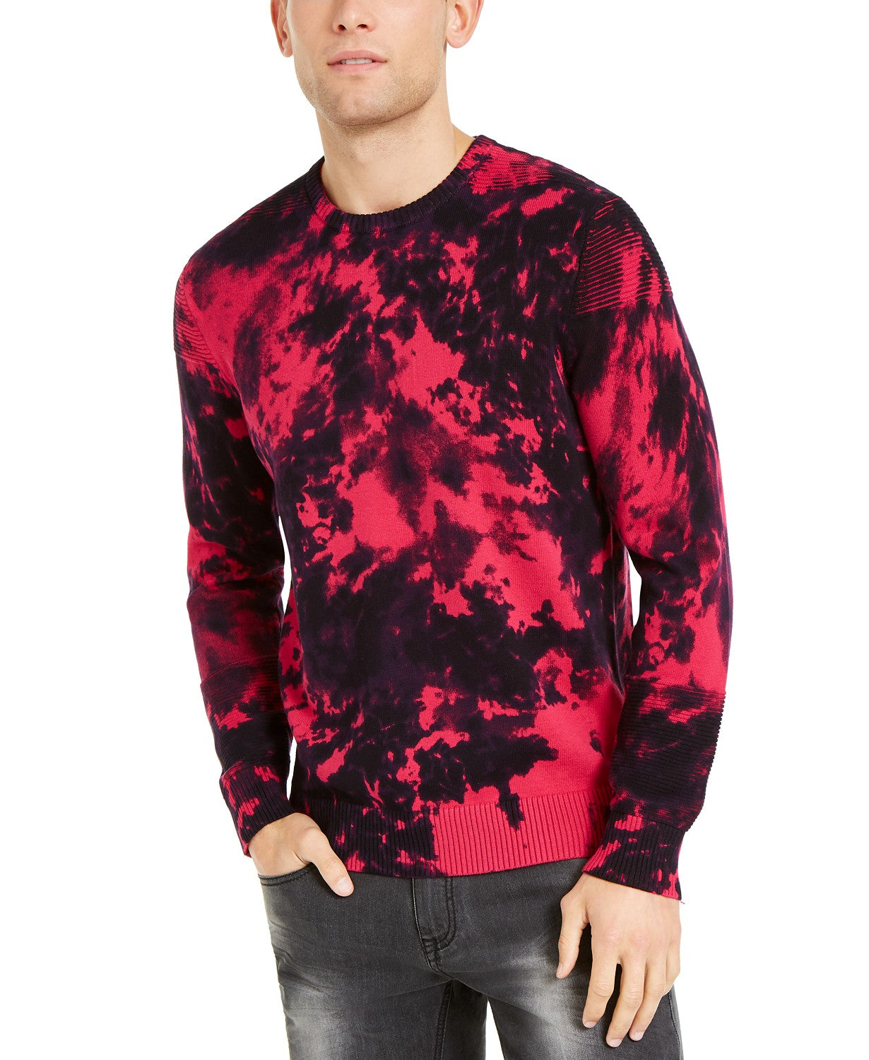 INC International Concepts Men's Gnover Tie Dye Sweater Red Size Extra Small