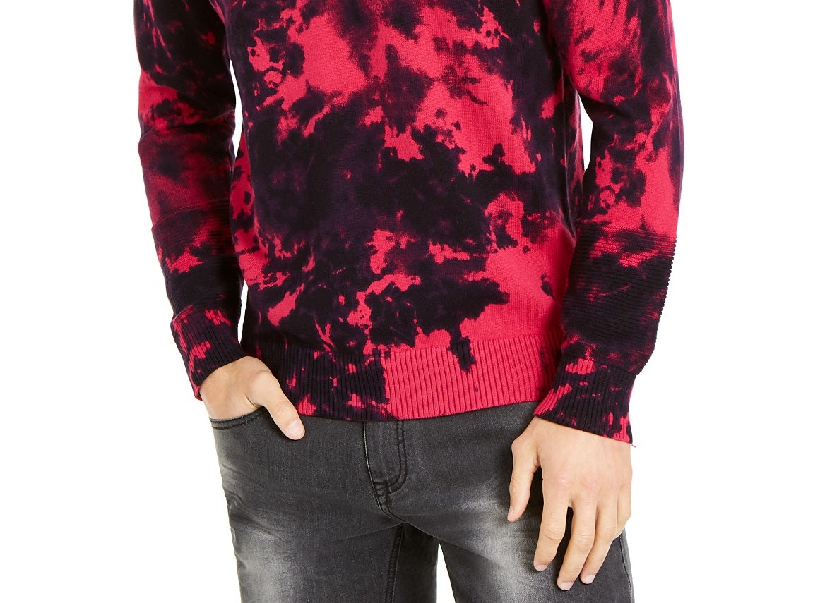 INC International Concepts Men's Gnover Tie Dye Sweater Red Size Extra Small