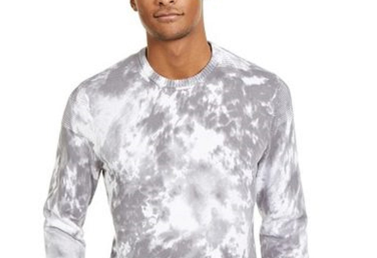 INC International Concepts Men's Gnover Tie Dye Sweater White Size Extra Small