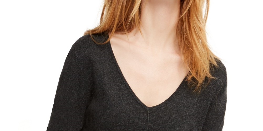 INC International Concepts Women's Belted Tunic Sweater Gray Size Small