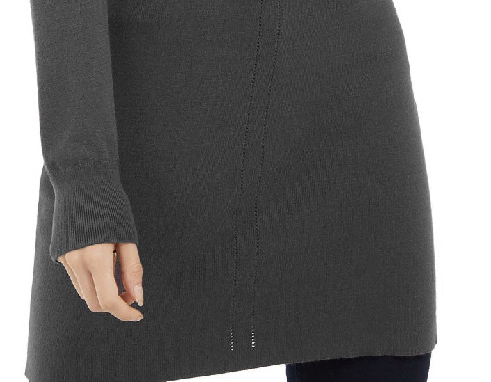 INC International Concepts Women's Puff-Sleeve Sweater Tunic Gray Size Large