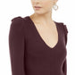 INC International Concepts  Women's Puff-Sleeve Sweater Tunic Wine Size Large