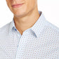 Tasso Elba Men's Stretch Foulard Print Shirt Blue Size Medium