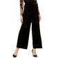 INC International Concepts Women's Velvet Wide-Leg Paperbag Pants Black Size Medium