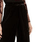 INC International Concepts Women's Velvet Wide-Leg Paperbag Pants Black Size Medium