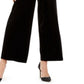 INC International Concepts Women's Velvet Wide-Leg Paperbag Pants Black Size Medium