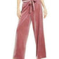 INC International Concepts Women's Velvet Wide-Leg Paperbag Pants Pink Size Extra Large