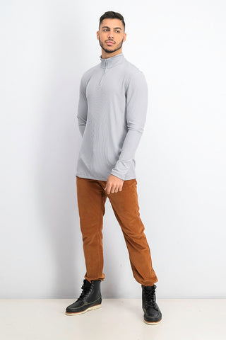 Alfani Men's Lightweight Ribbed Quarter-Zip Pullover Gray Size XX-Large