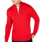 Alfani Men's Lightweight Ribbed Quarter Zip Pullover Wine Size Extra Large