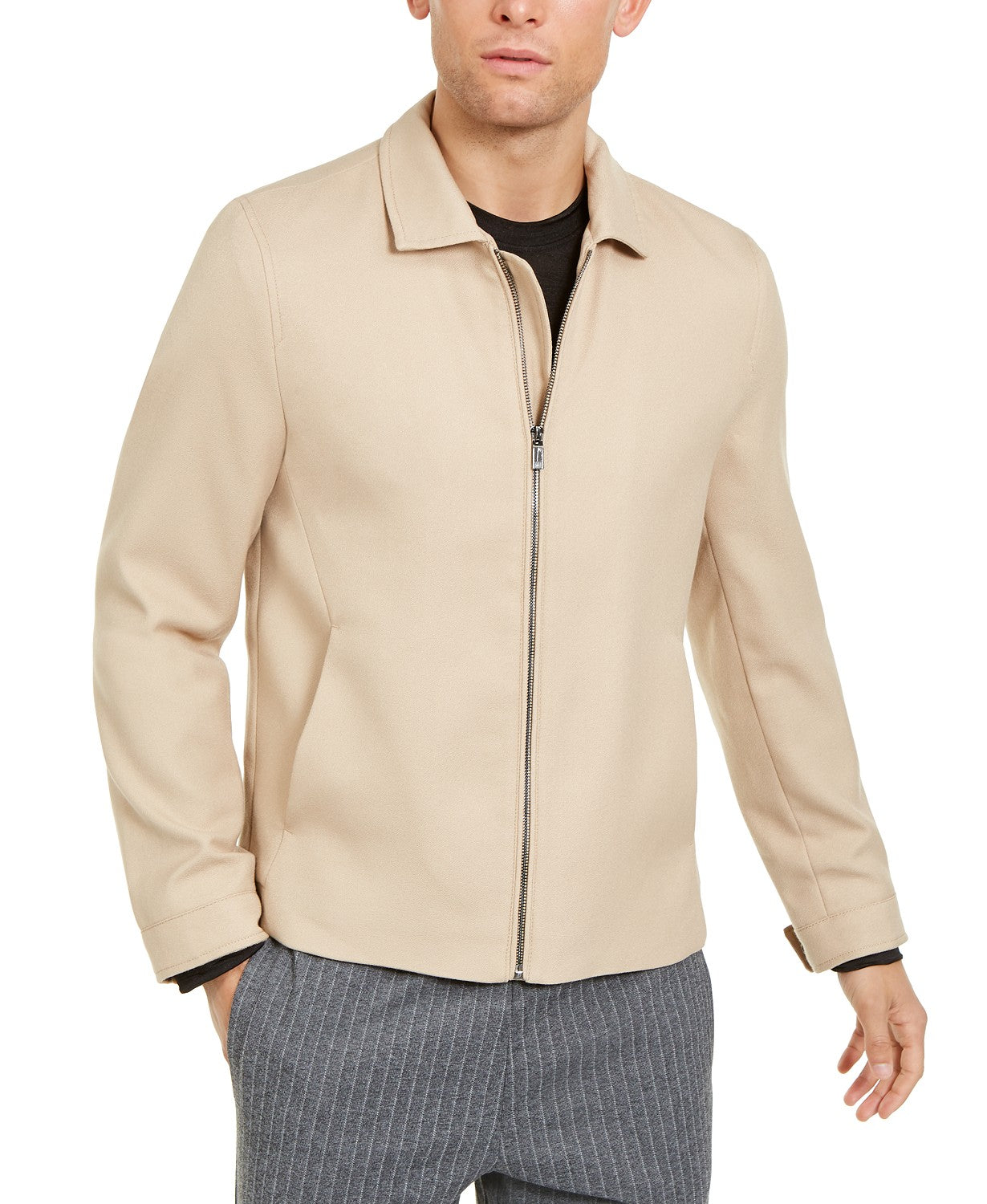 Alfani Men's Full-Zip Jacket Brown Size Extra Large