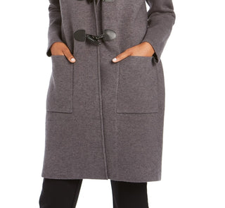 Charter Club Women's Hooded Coatigan Gray Size Small