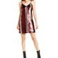 Bar III Women's Sequin Striped Dress Black Size Large