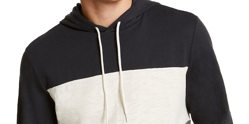 Sun + Stone Men's Colorblocked Hoodier Brown Size X-Large