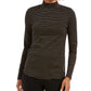 Charter Club Women's Striped Mock Neck Top Black Size XX-Large