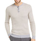 Tasso Elba Men's Luxe Striped Henley Shirt Beige Size X-Large