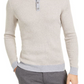 Tasso Elba Men's Luxe Striped Henley Shirt Beige Size X-Large