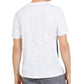 INC International Concepts Men's Graffiti Graphic T-Shirt With Studded Faux-Leather Taping White Size X-Large