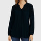 Style & Co Women's Crochet-Yoke Top Black Size X-Small