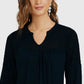 Style & Co Women's Crochet-Yoke Top Black Size X-Small