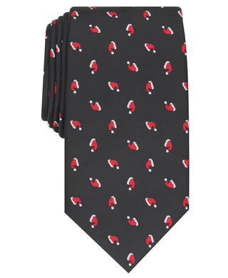 Club Room Men's Classic Santa Hat Neat Tie Black Size Regular